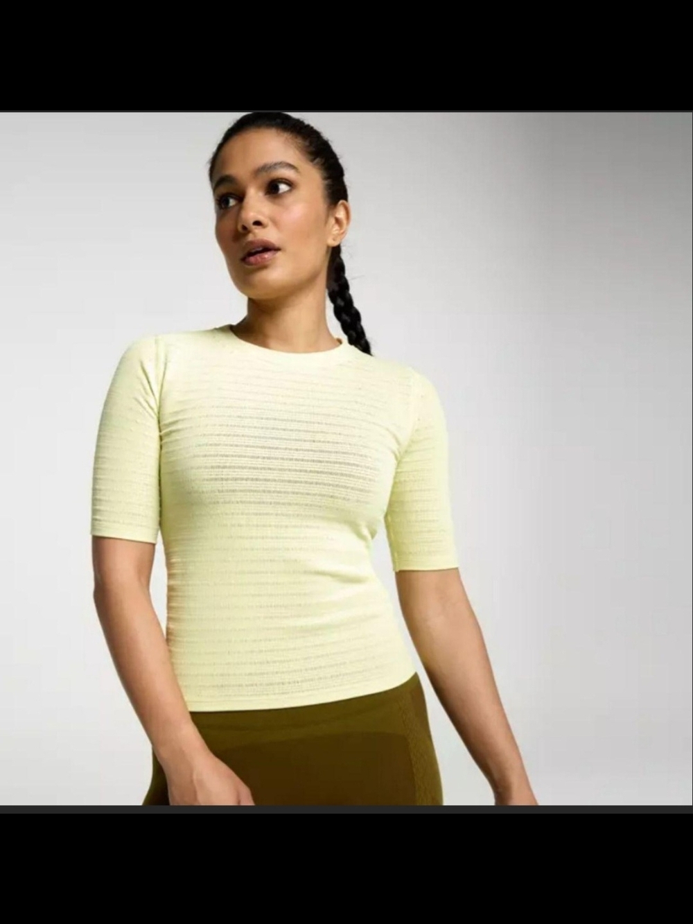 Calia Womens Short Sleeve Lightweight Knit Top Pale Yellow  Small & Medium NWOT